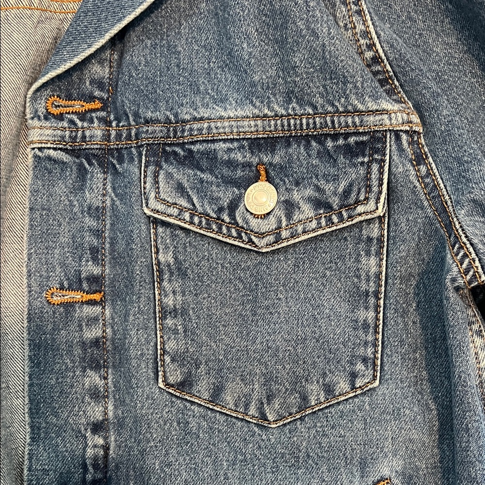 Mango oversized Blue Denim Jacket woman’s large - Picture 3 of 4